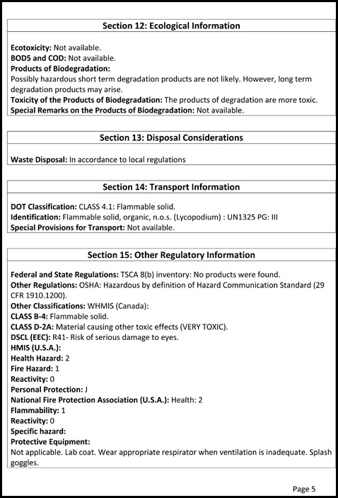 MSDS Page 5